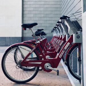 bike rack lined up