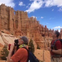 Man taking a photo in bryce canyon