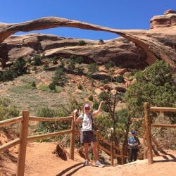 People hiking arches national park