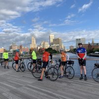 group of bikers along the east coast greenway