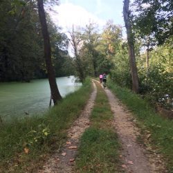 Cycling along the C&O Canal Towpath in Maryland