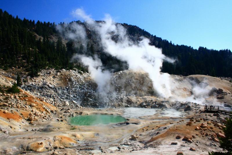 Steam from the Devil's Kitchen area of Lassen Volcanic National Park