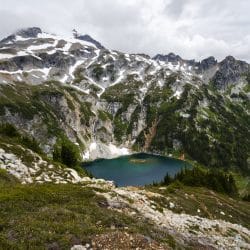 Lake on Sahale Arm trail in North Cascades National Park