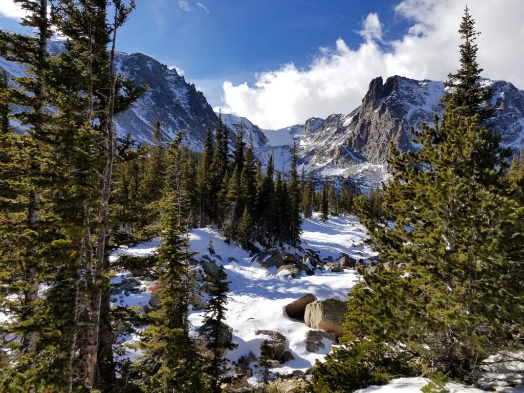 A winter scene in Rocky Mountain National Park