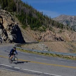 Cyclist in the mountains
