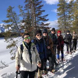 Snowshoeing tour group in Yellowstone