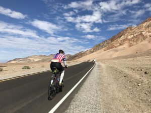 cyclist in death valley