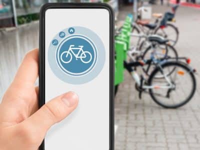 biking application on phone 