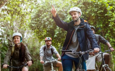 Group on an adventure cycling tour