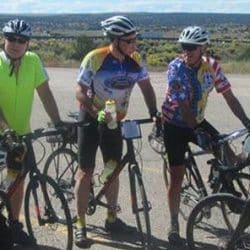 Bikers pose on an east coast bike tour